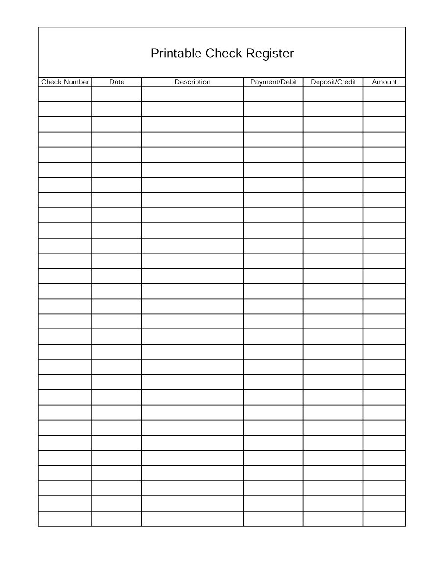 37 Checkbook Register Templates [100% Free, Printable] ᐅ Template Lab - Free Printable Check Register With Running Balance