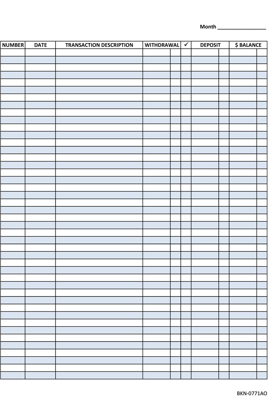 37 Checkbook Register Templates [100% Free, Printable] ᐅ Template Lab - Free Printable Check Register With Running Balance