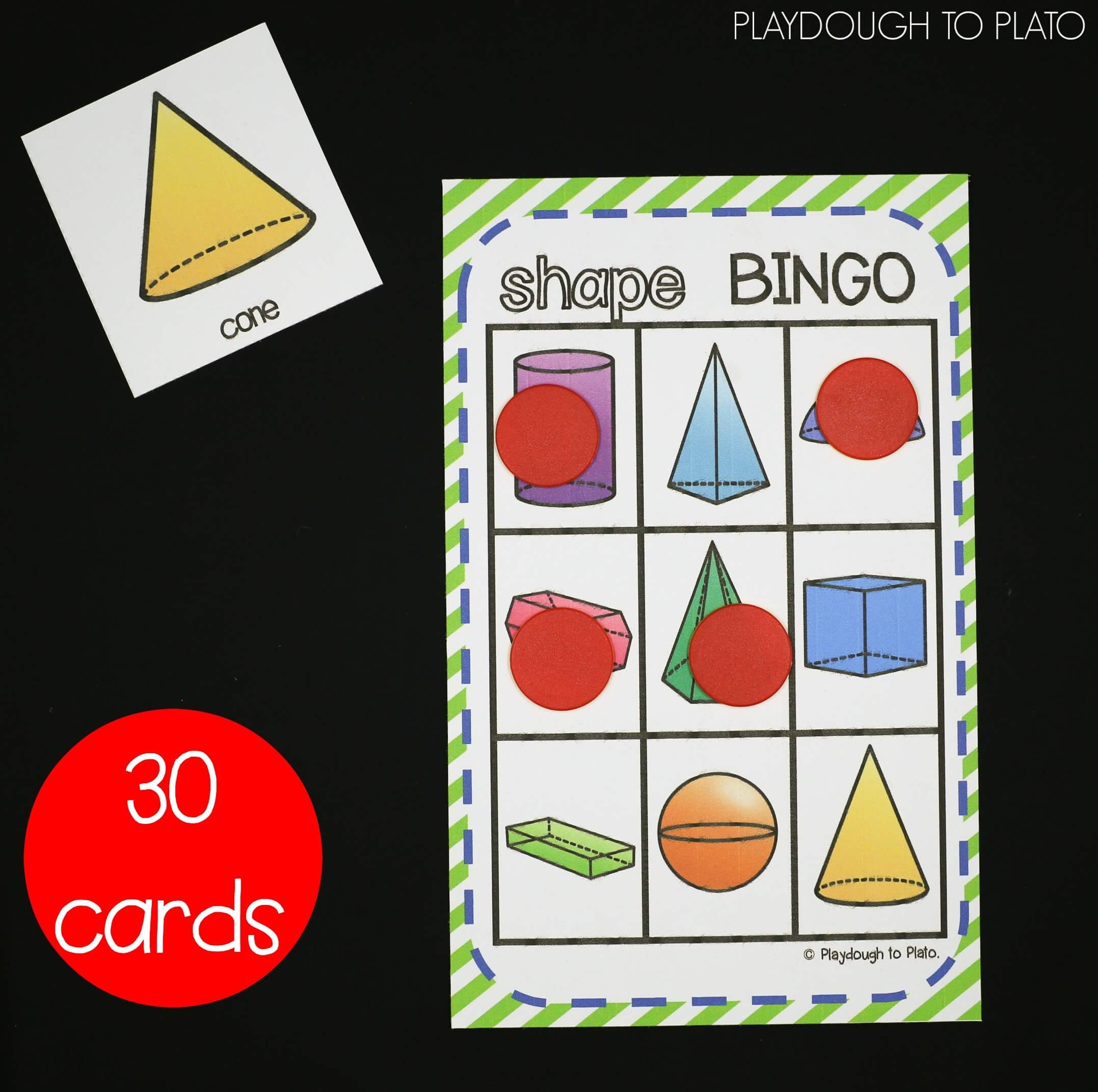3D Shapes Activity Pack - Playdough To Plato - 3D Shape Bingo Free Printable