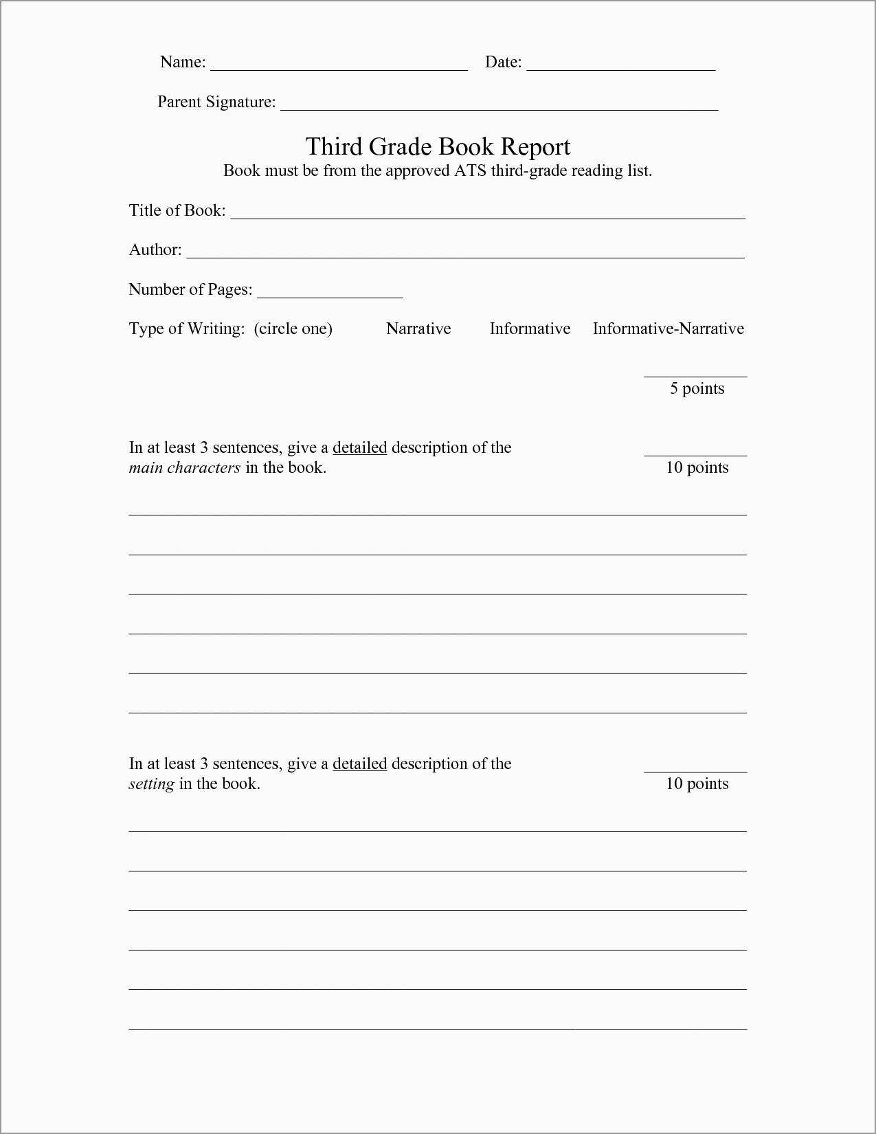 3Rd Grade Book Report Template Free Beautiful 5Th Grade President - Free Printable Books For 5Th Graders