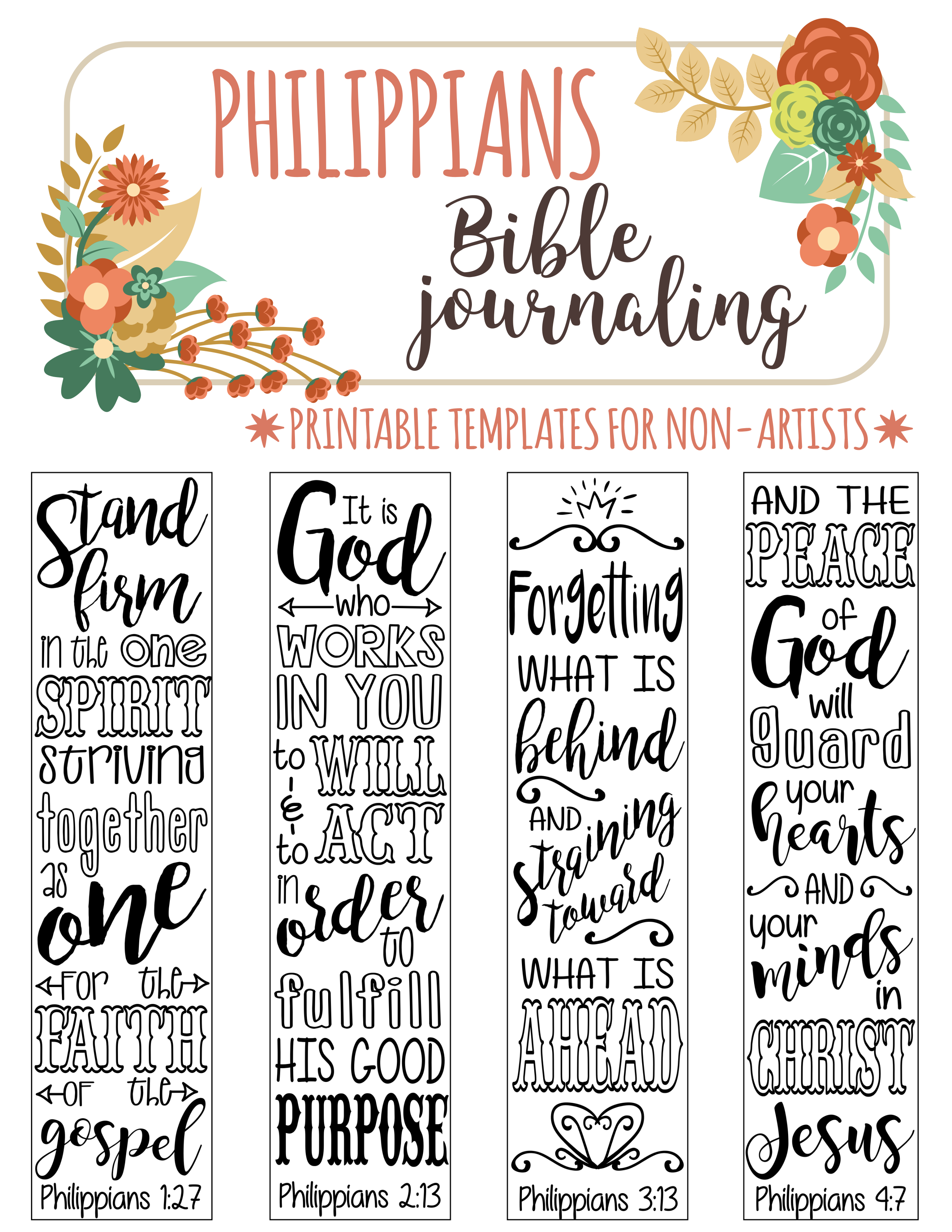 4 Bible Journaling Digital Download Printable Template Bible Verse - Free Printable Bible Bookmarks Templates
