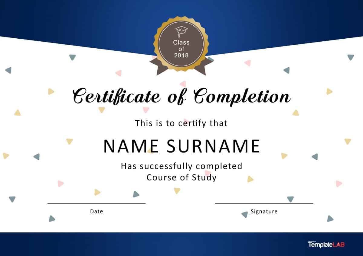 40 Fantastic Certificate Of Completion Templates [Word, Powerpoint] - Certificate Of Completion Template Free Printable