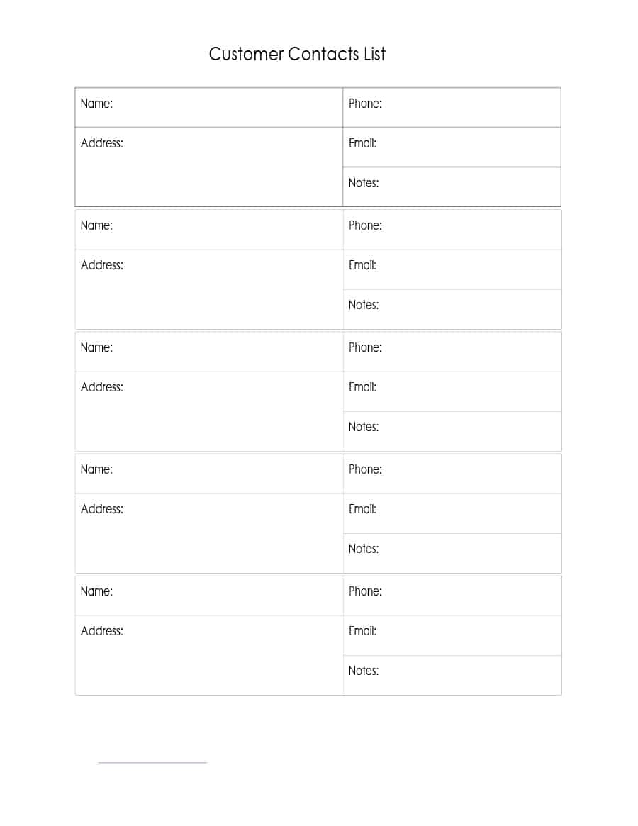 40 Phone &amp;amp; Email Contact List Templates [Word, Excel] ᐅ Template Lab - Free Printable Address Book Software
