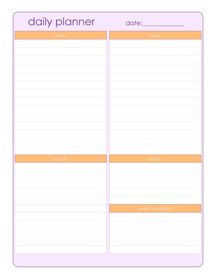 40+ Printable Daily Planner Templates (Free) ᐅ Template Lab - Free Printable Templates