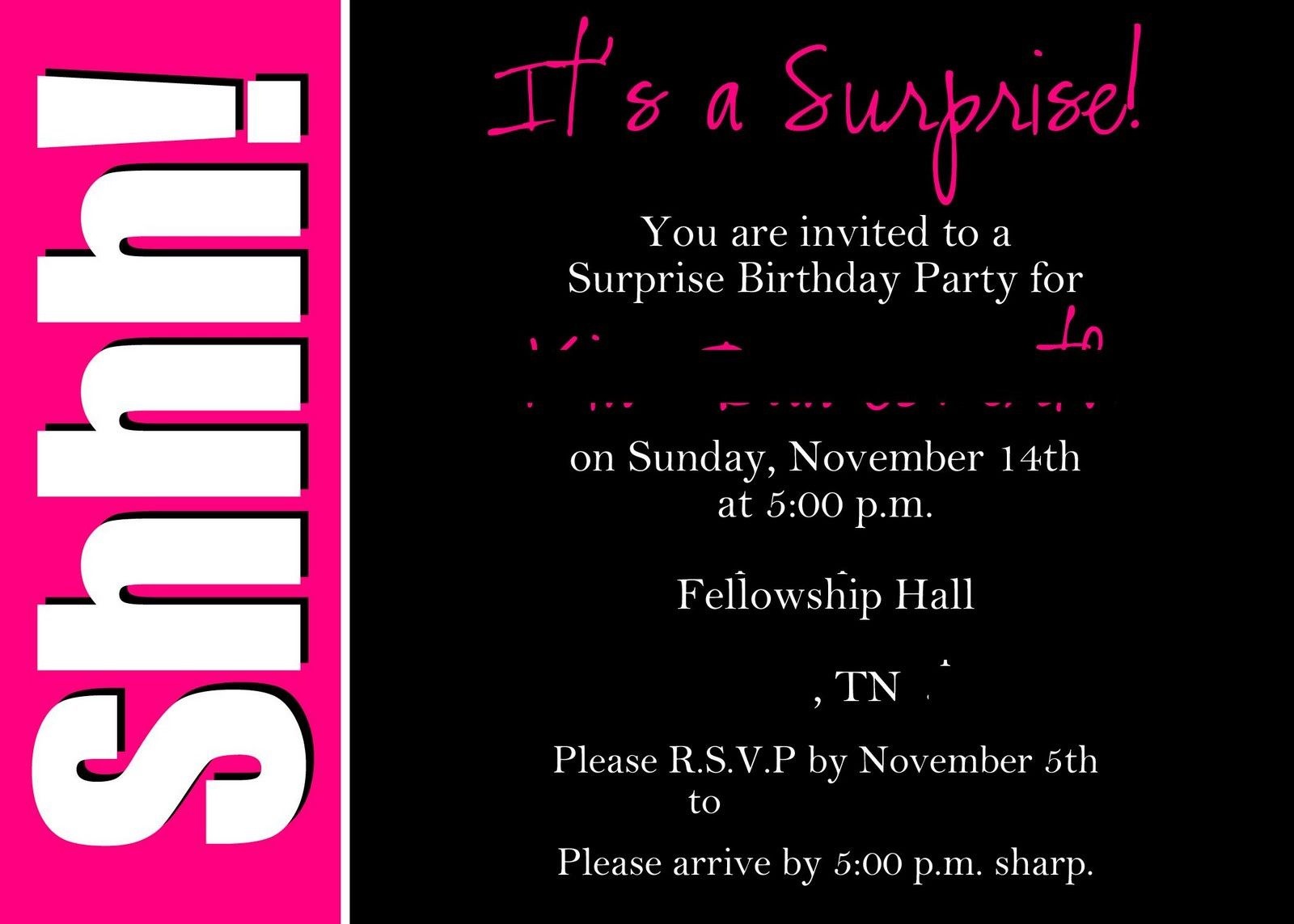 40Th Surprise Birthday Party Invitations | Free Printable Birthday - Free Printable Surprise 60Th Birthday Invitations