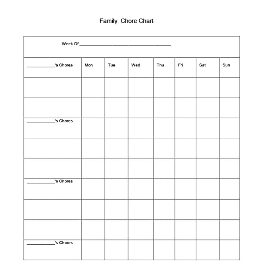 43 Free Chore Chart Templates For Kids ᐅ Template Lab - Free Printable Pictures For Chore Charts