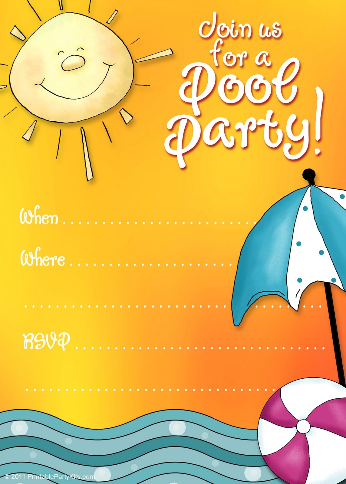 45 Pool Party Invitations | Kittybabylove - Free Printable Pool Party Invitations