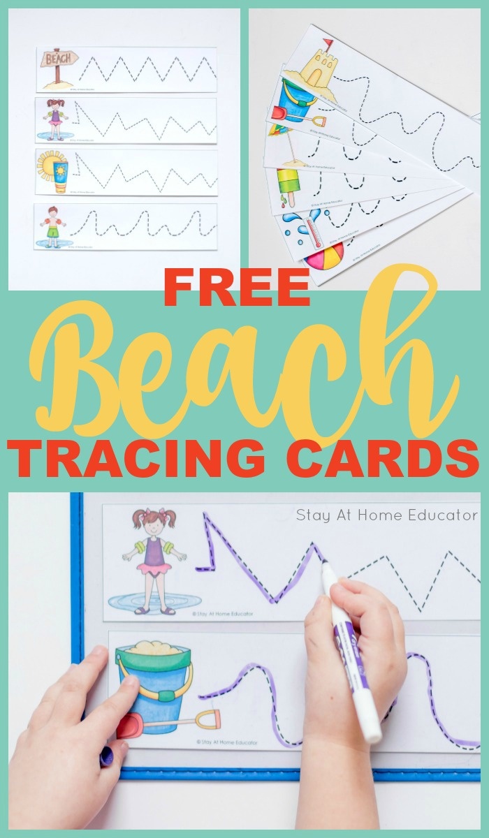5 Beach Theme Printables Plus Free Prewriting Cards Printable - Stay - Free Printable Beach Pictures