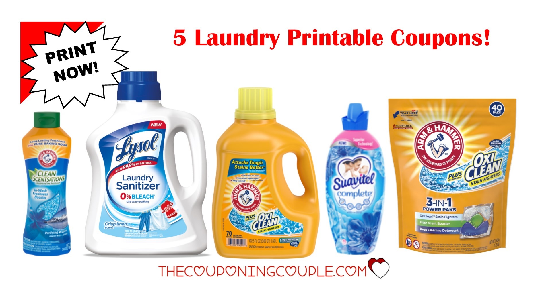 5 Laundry Detergent Printable Coupons ~ $5.50 In Savings!!! - Free All Detergent Printable Coupons