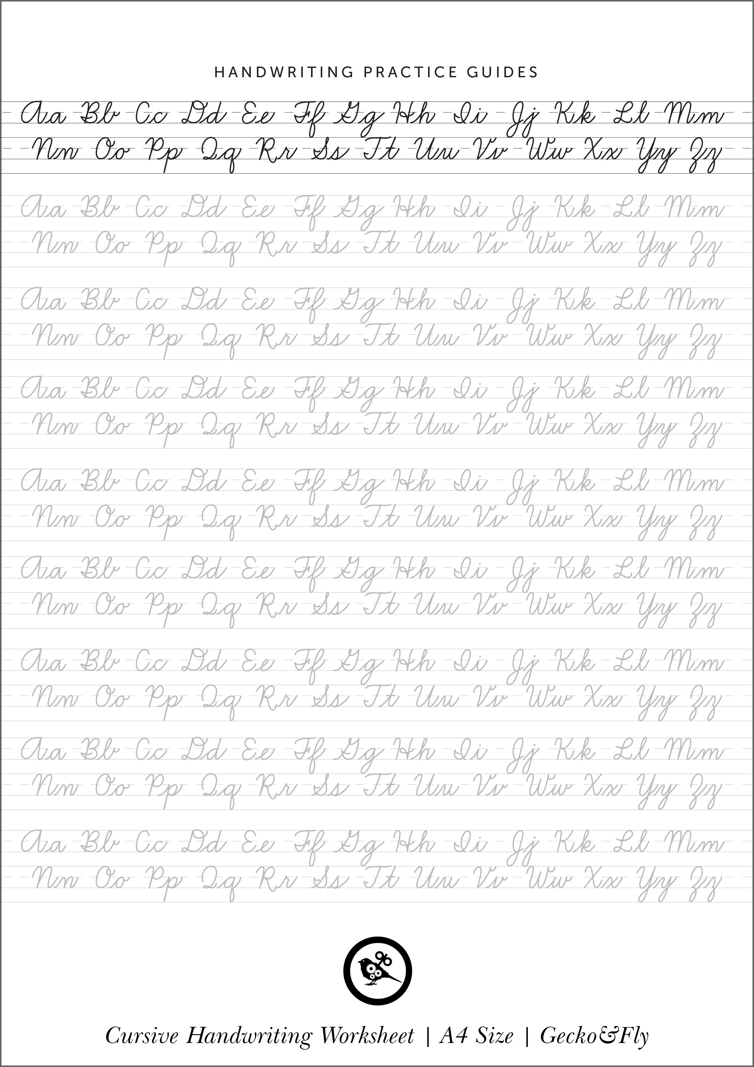 5 Printable Cursive Handwriting Worksheets For Beautiful Penmanship - Free Printable Script Writing Worksheets