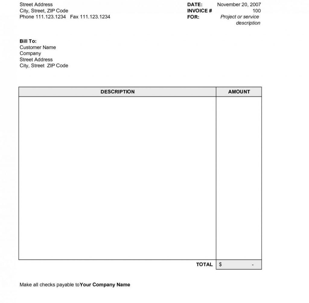 50 Free Blank Invoice Template Pdf Techdeally Document 8 Elegant - Free Printable Invoice Templates