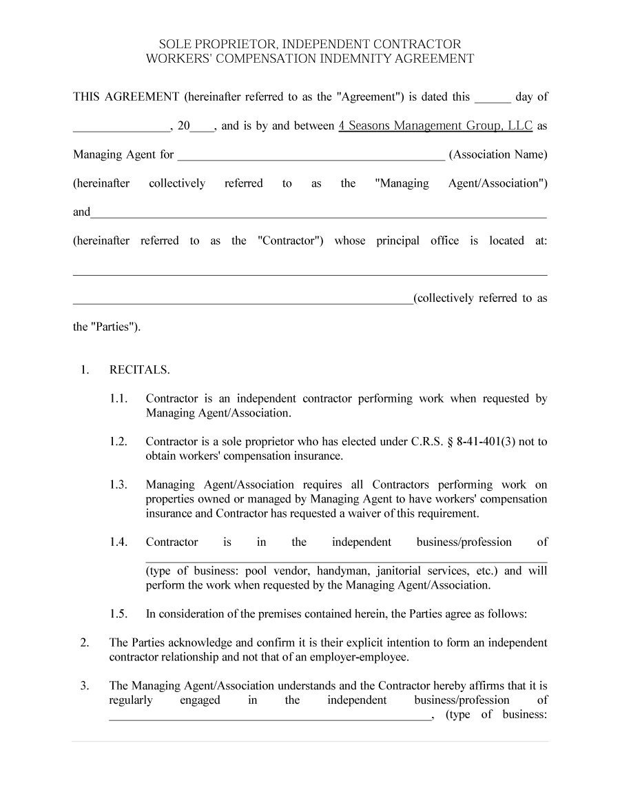 Handyman Agreement Template