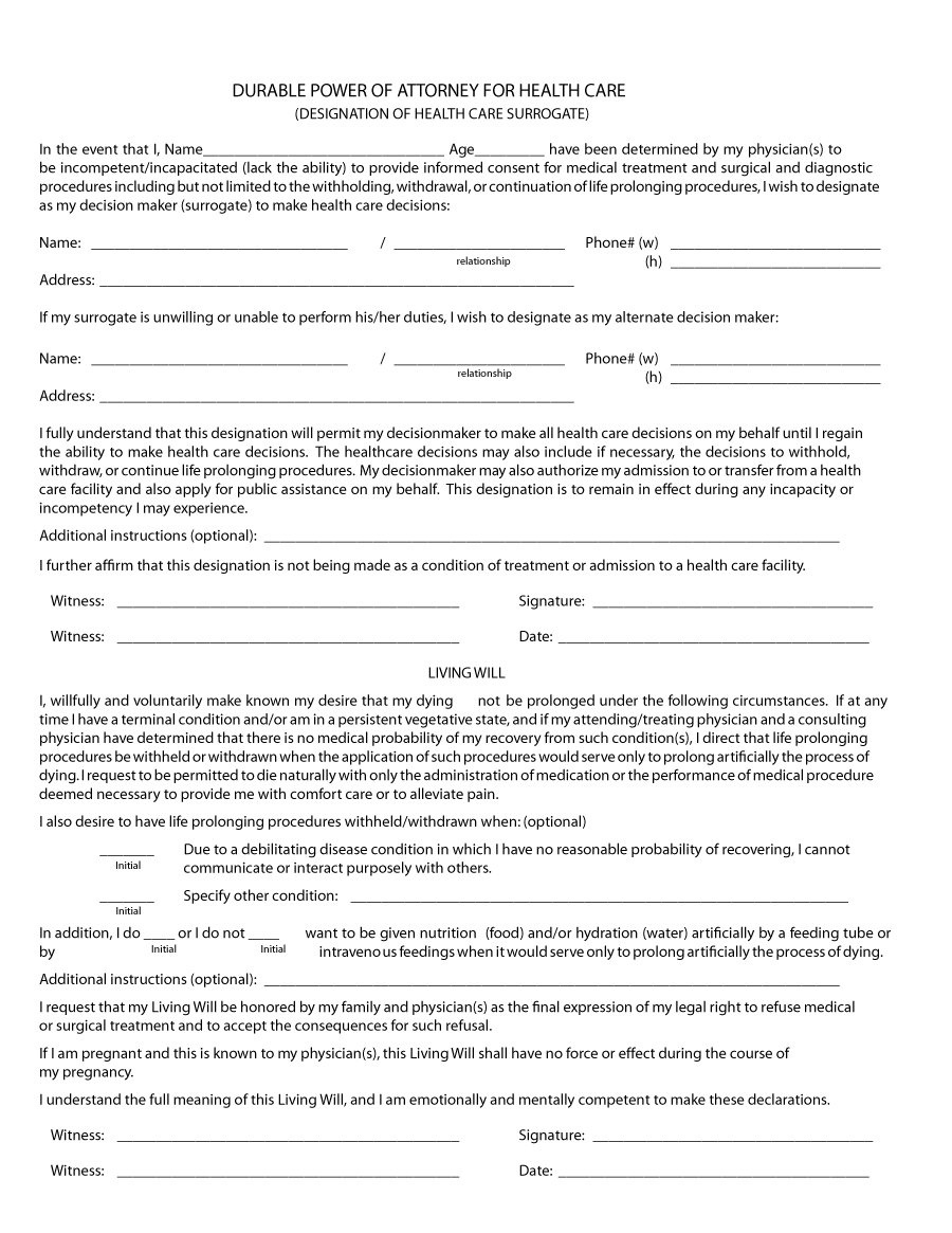 50 Free Power Of Attorney Forms &amp; Templates (Durable, Medical,general) - Free Printable Power Of Attorney Forms