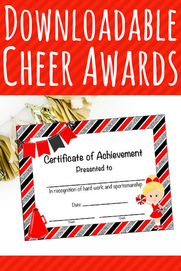 $6. Instant Download - Cheerleading Certificate - Cheerleading Award - Free Printable Cheerleading Certificates