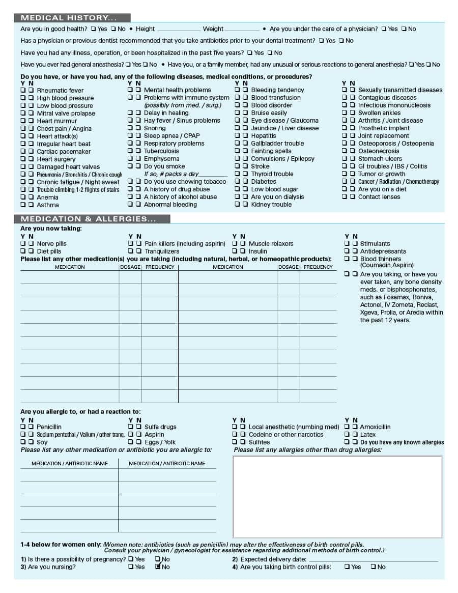67 Medical History Forms [Word, Pdf] - Printable Templates - Free Printable Personal Medical History Forms