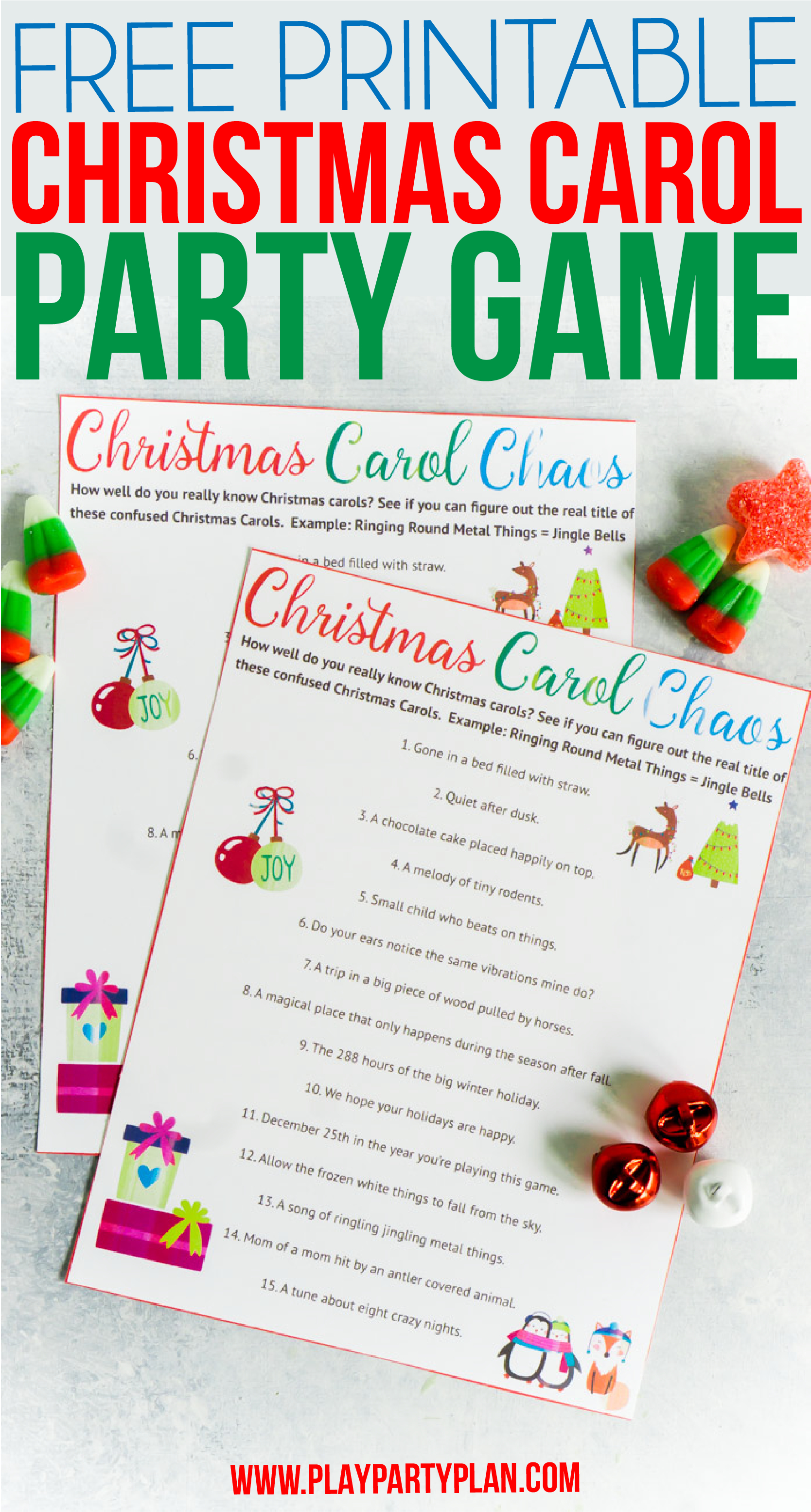 7 Must-Reads Tips For Hosting The Best Christmas Party Ever - Free Printable Christmas Song Picture Game
