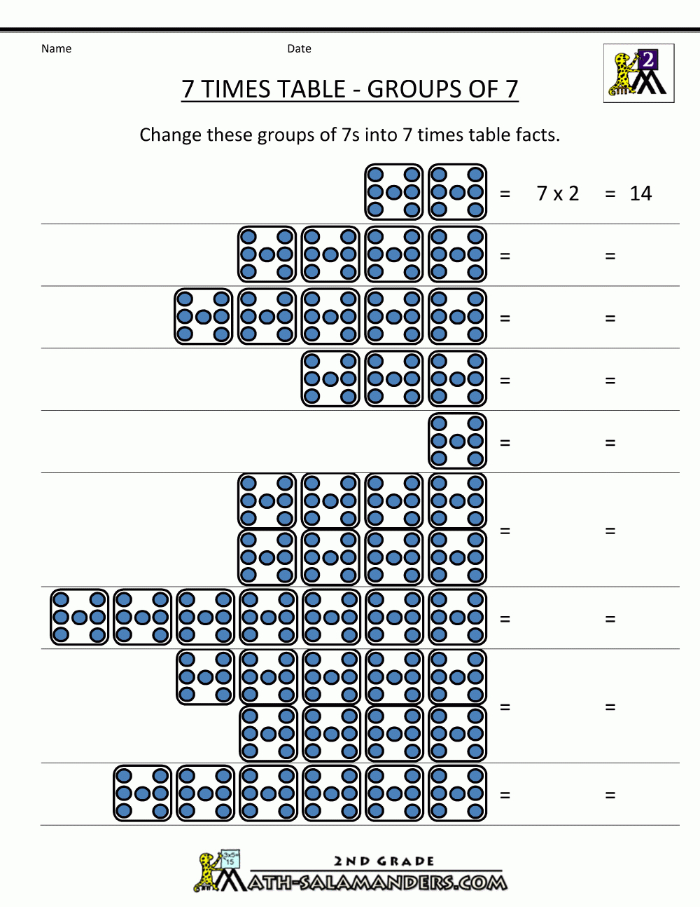 7 Times Table - Free Printable Math Worksheets Multiplication Facts