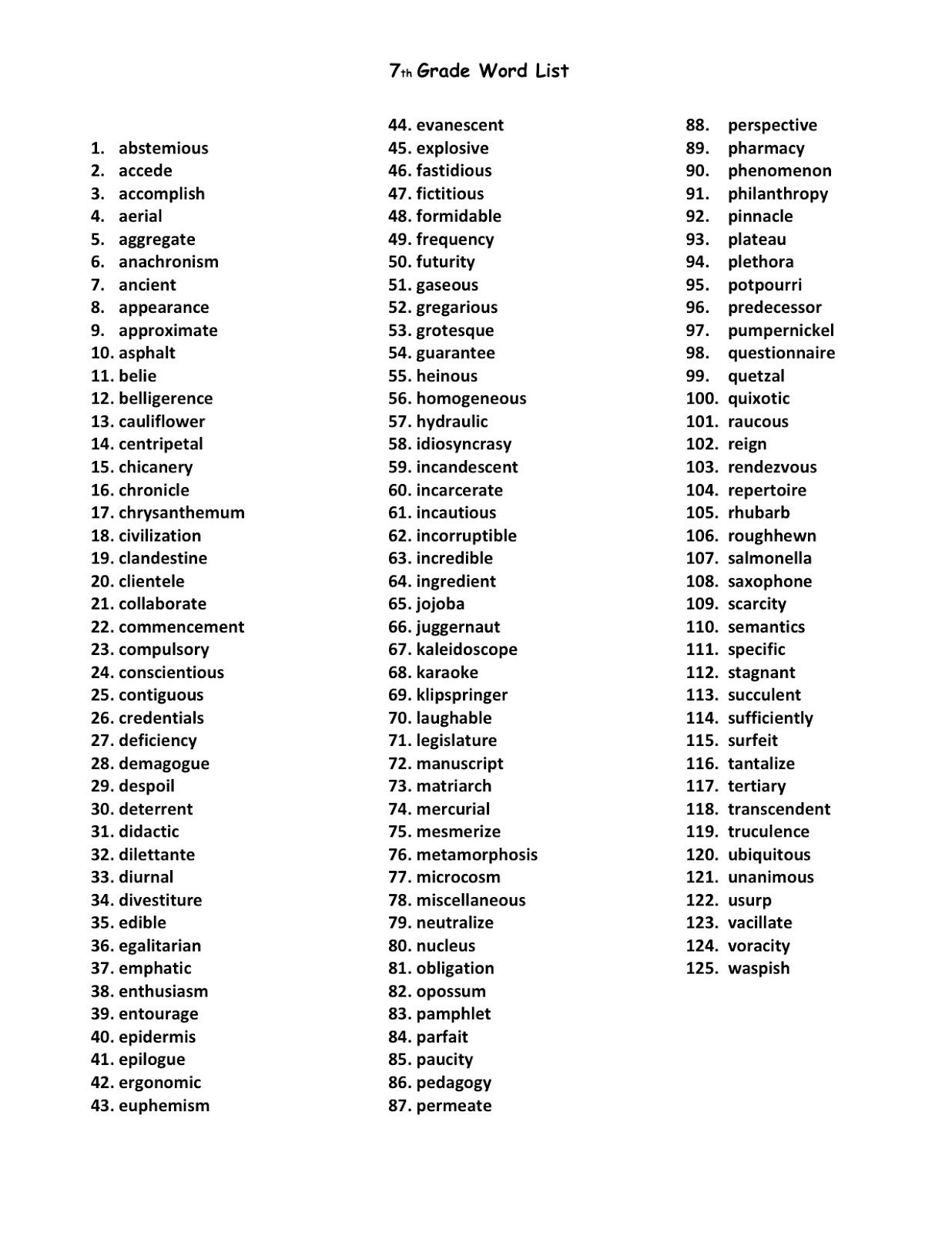 Free Printable 7Th Grade Vocabulary Worksheets Free Printable