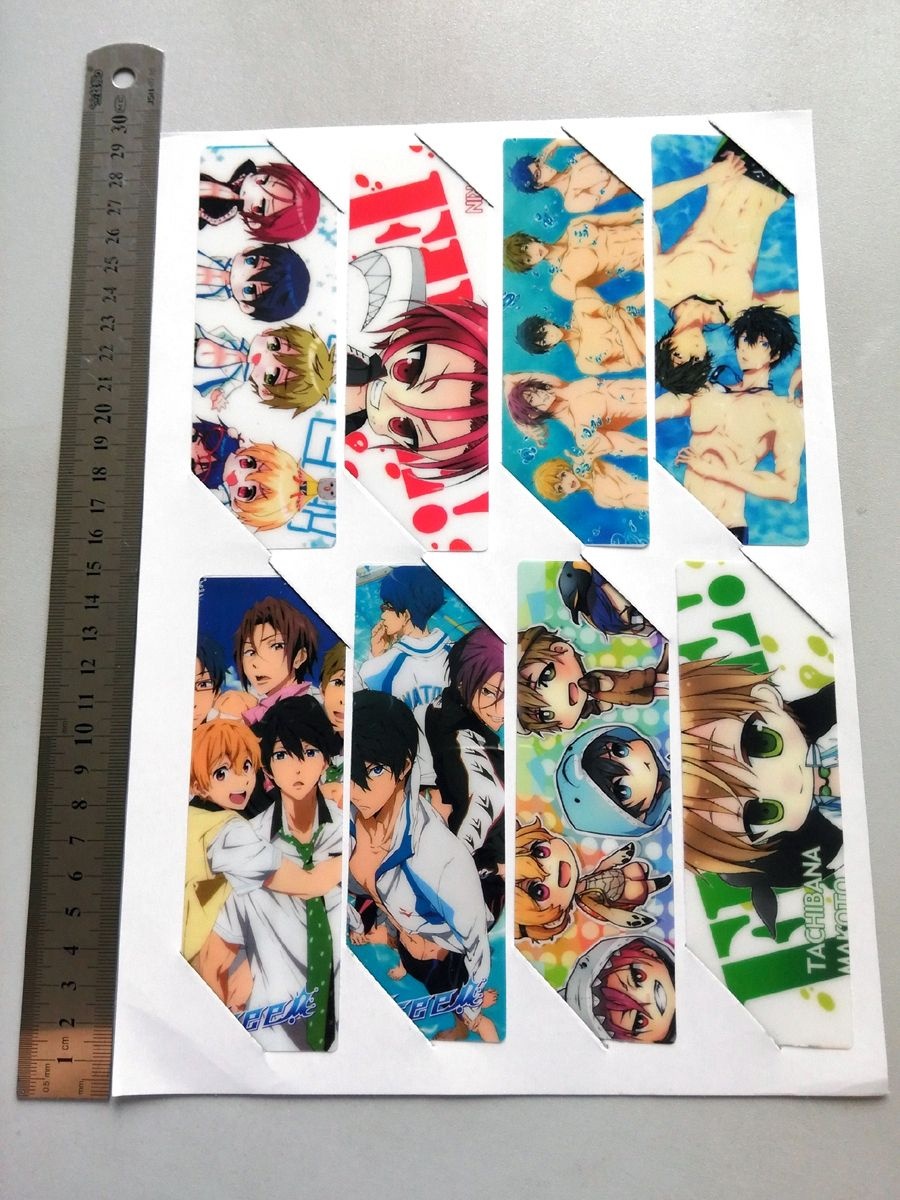 8Pcs/set Pvc Anime Bookmarks Printed With Anime Free! Iwatobi Swim - Anime Bookmarks Printable For Free