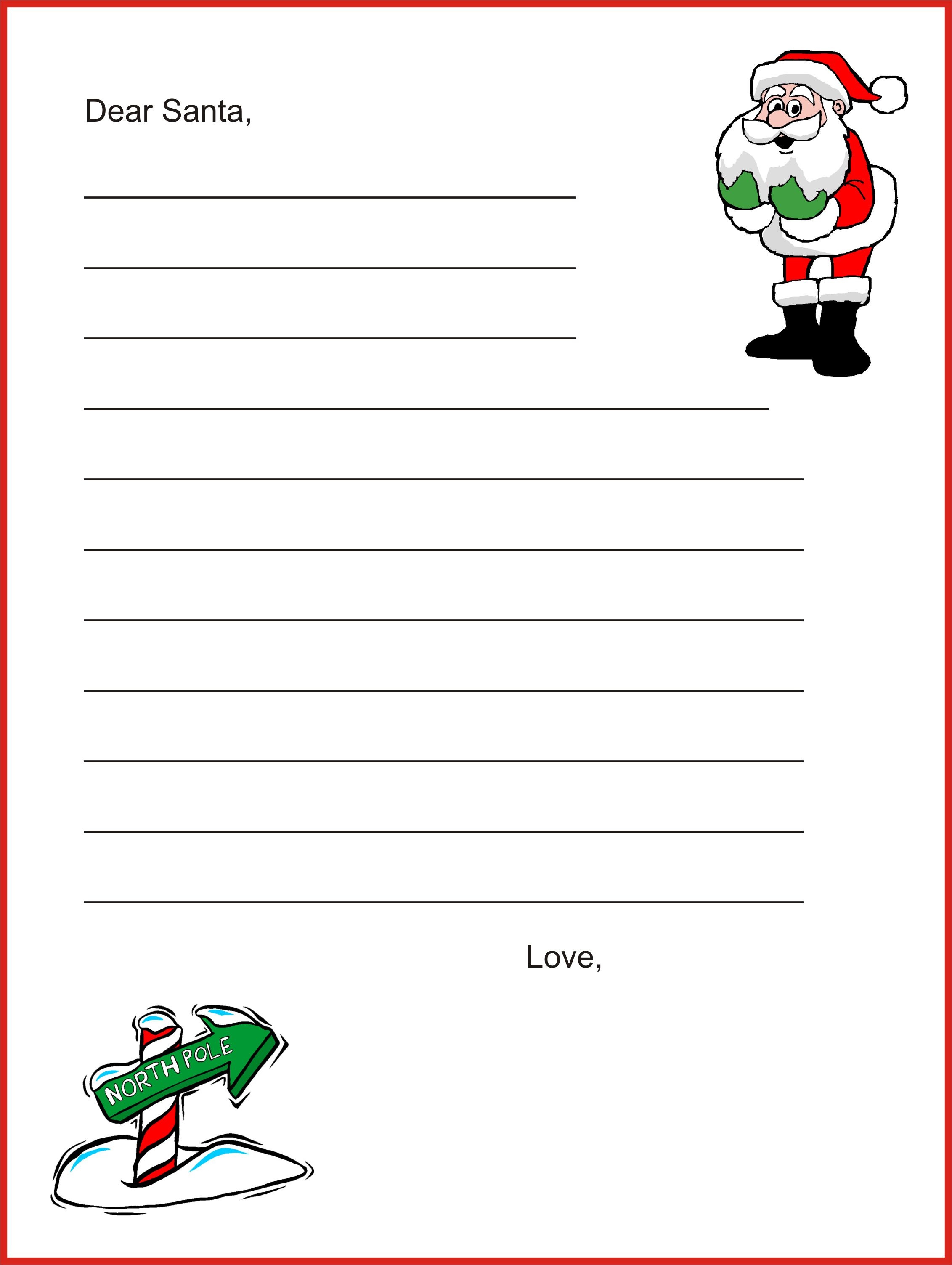 A Christmas Lesson Plan: Write A Letter To Santa Clause | Places To - Free Printable Dear Santa Stationary