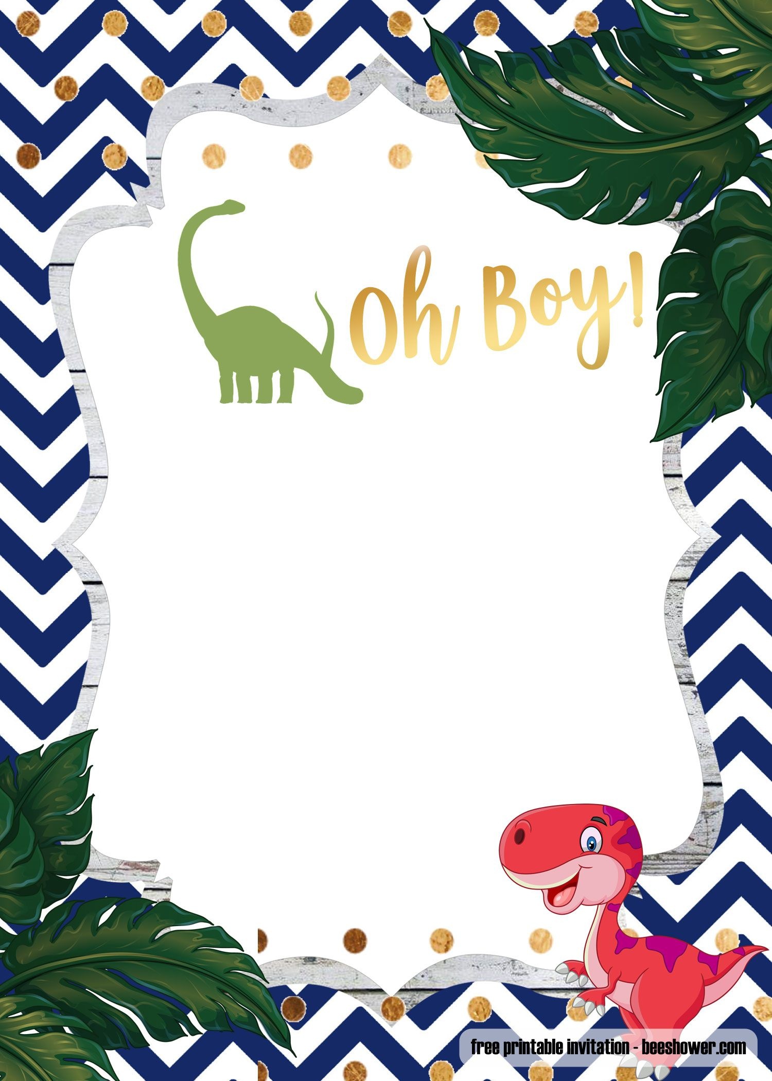 A Dinosaur Template For Your Baby Shower | Baby Shower | Baby - Free Printable Dinosaur Baby Shower Invitations