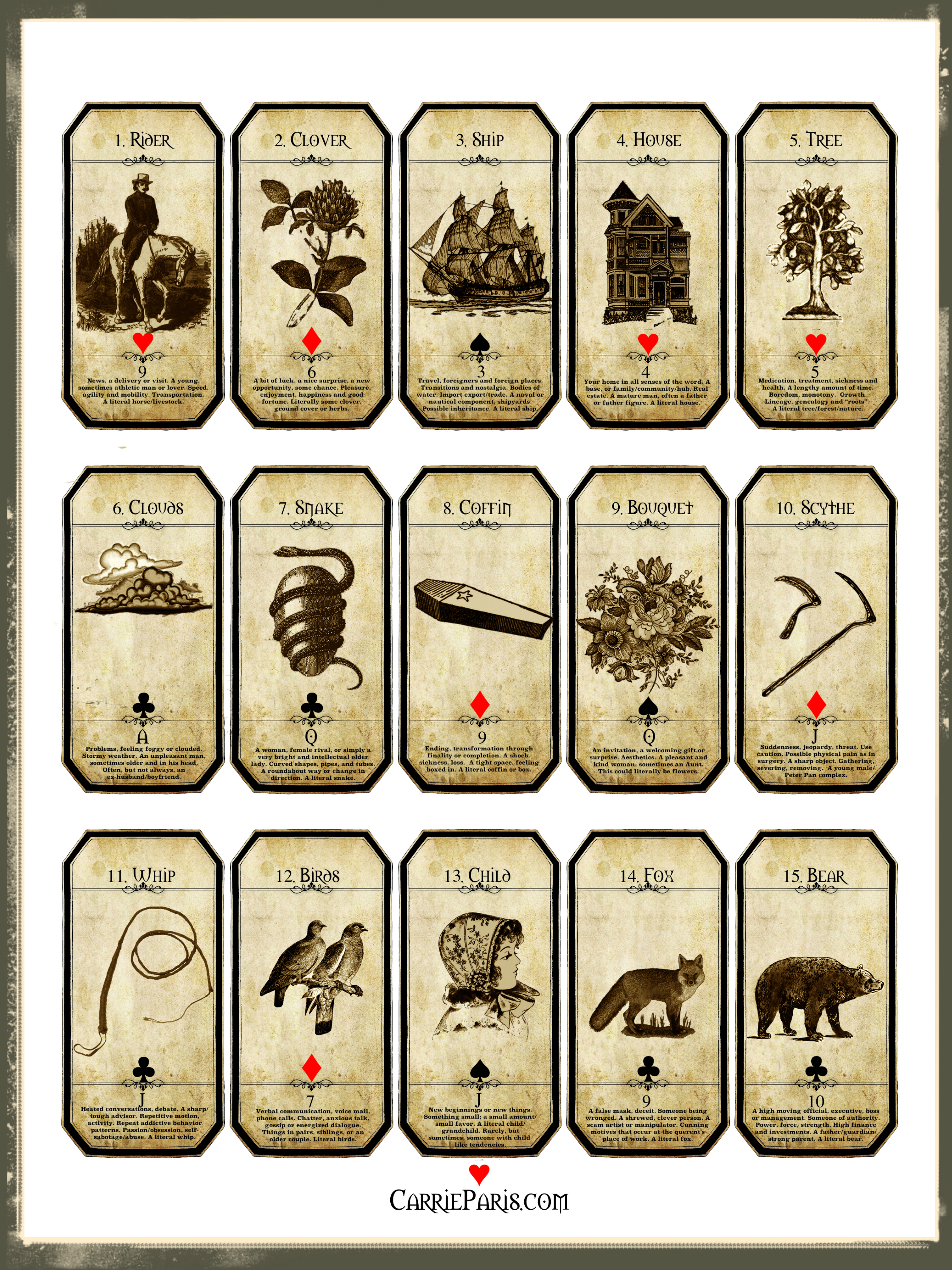 Printable Tarot Cards Free