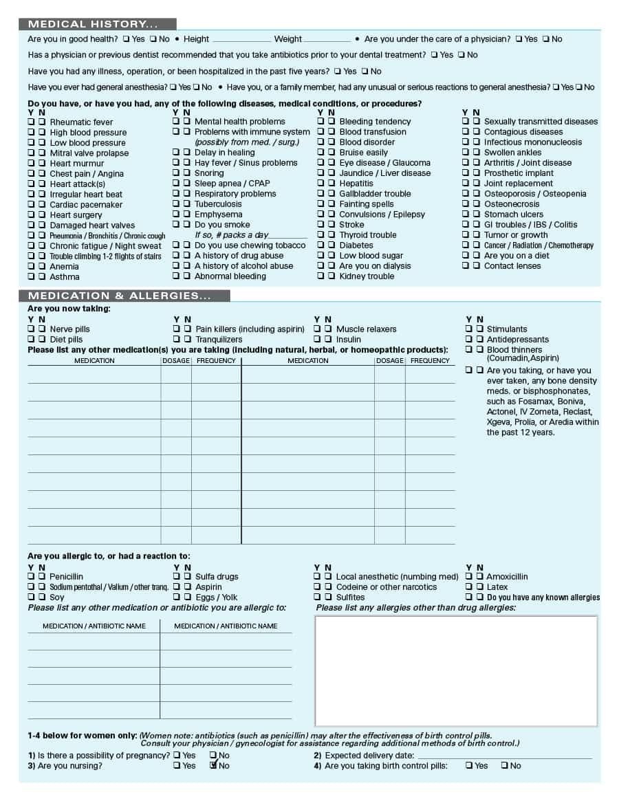 A Medical History Form Is A Means To Provide The Doctor Your Health - Free Printable Medical Forms Kit