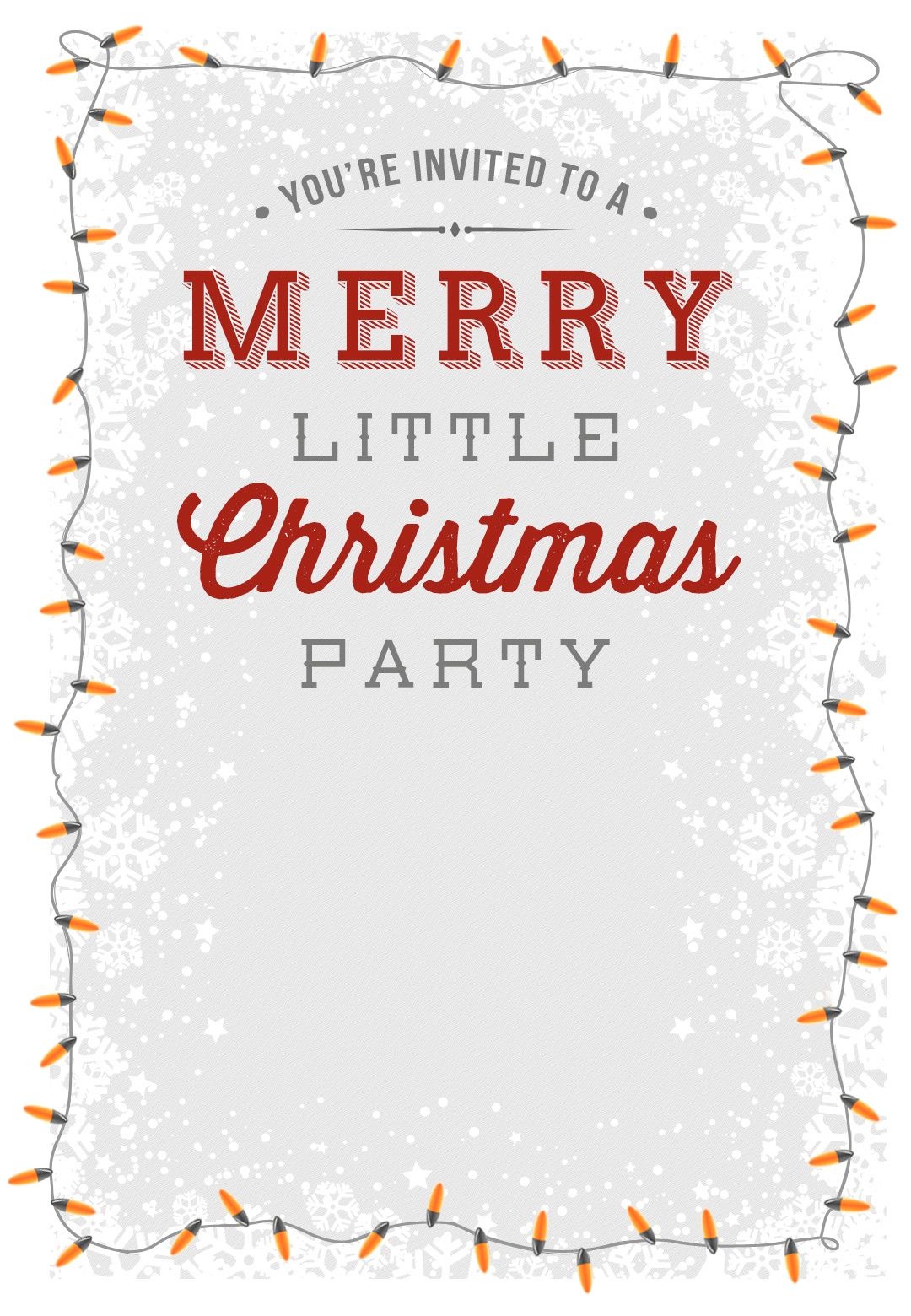 A Merry Little Party - Free Printable Christmas Invitation Template - Free Printable Christmas Party Flyer Templates