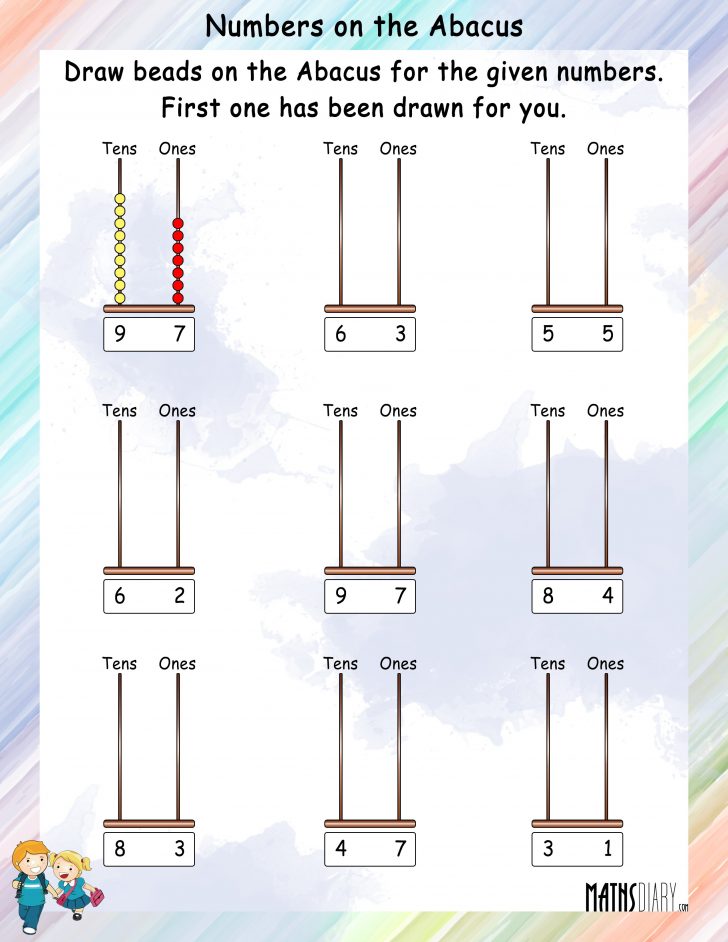 worksheets on abacus for kids