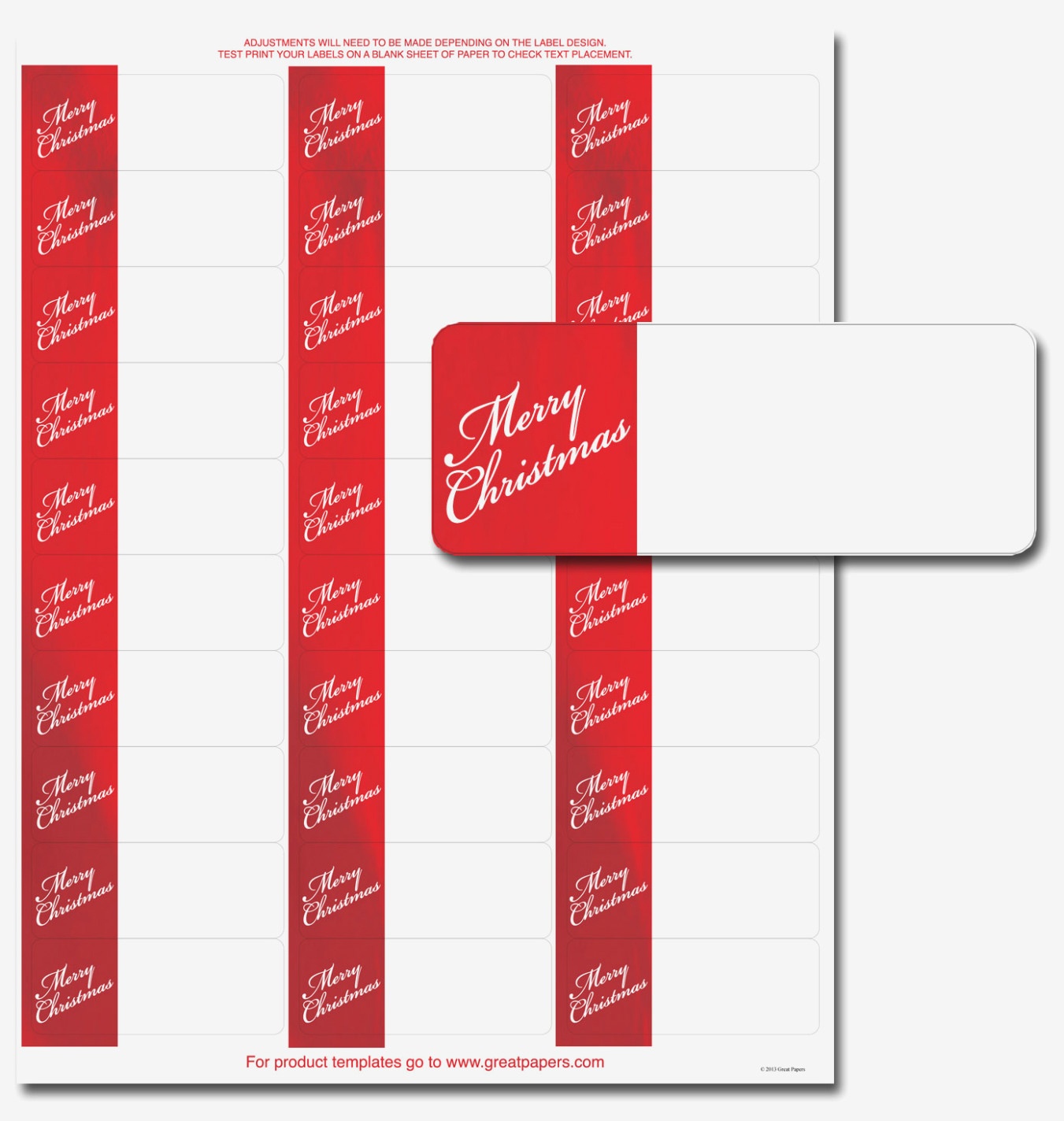 Christmas Address Labels Template