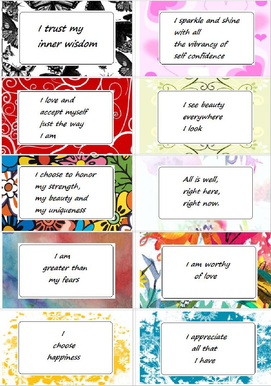 Affirmation Cards Enchanted Pixie Free Printable Positive 
