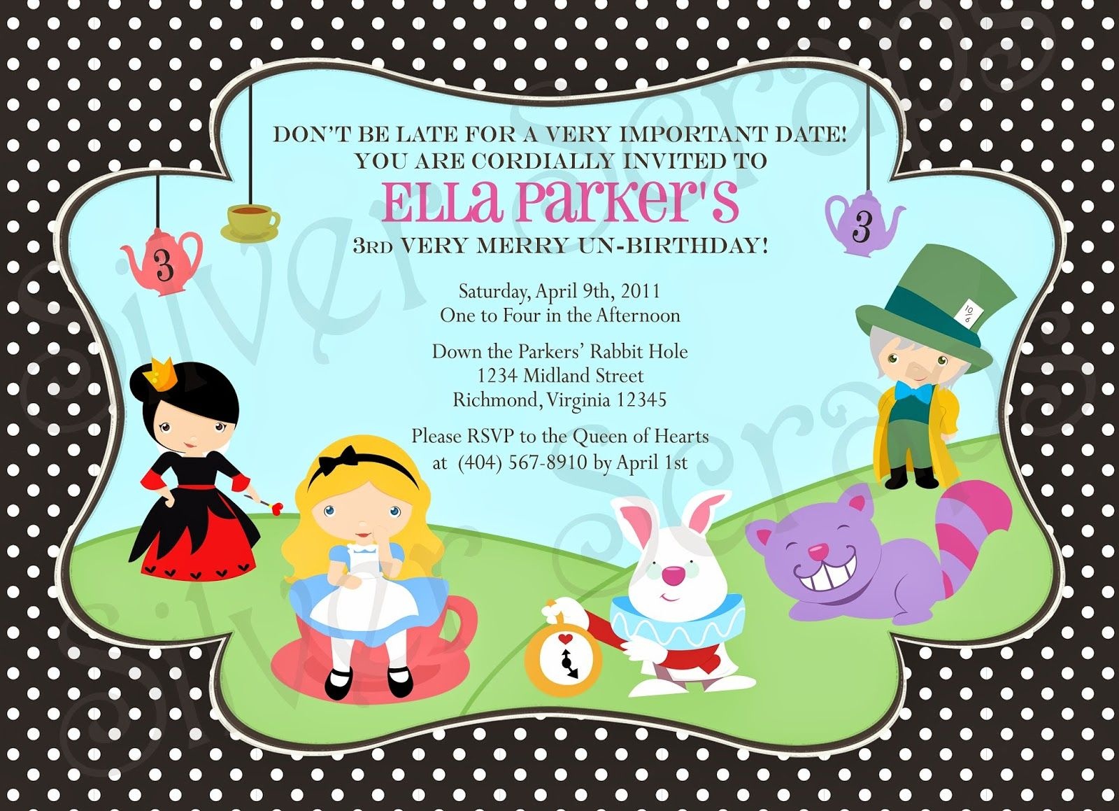 Mad Hatter Tea Party Invitations Free Printable Free Printable