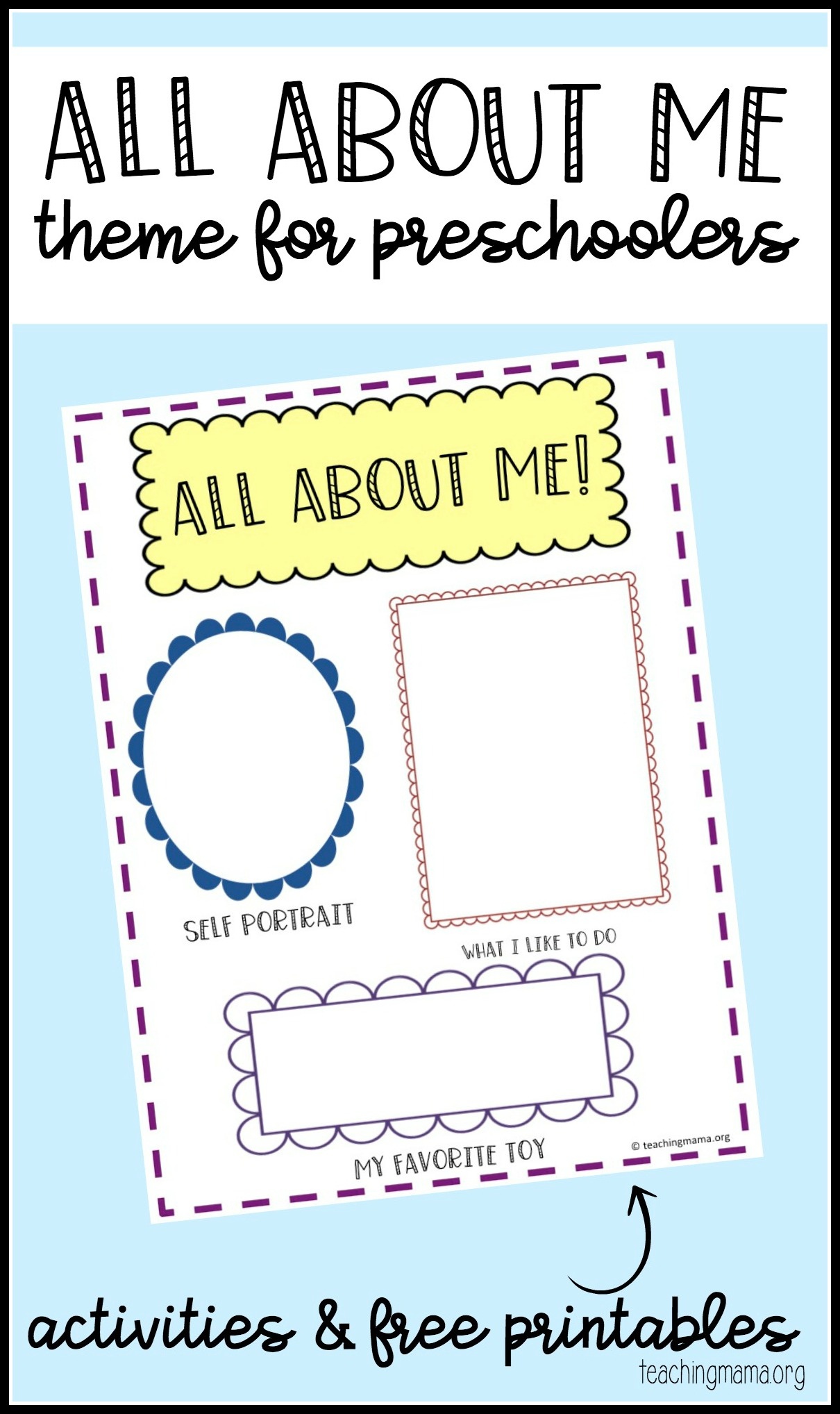 All About Me Preschool Theme Free Printable Early Childhood Activities Free Printable