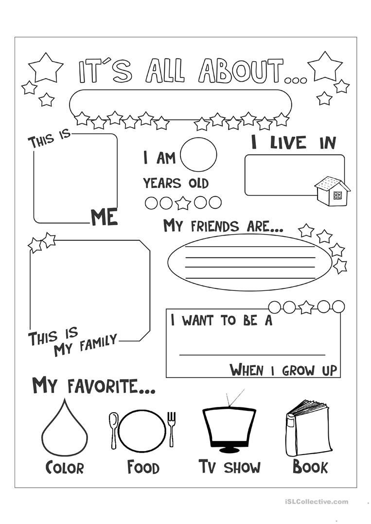 All About Me Worksheet - Free Esl Printable Worksheets Made - Free Printable Activities