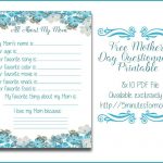 All About My Mom Questionnaire   Free Printable For Mother's Day   Free Printable Mother's Day Questionnaire