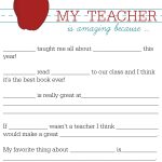 All About My Teacher | Parents: Raise A Reader Blog | Teacher   All About My Teacher Free Printable