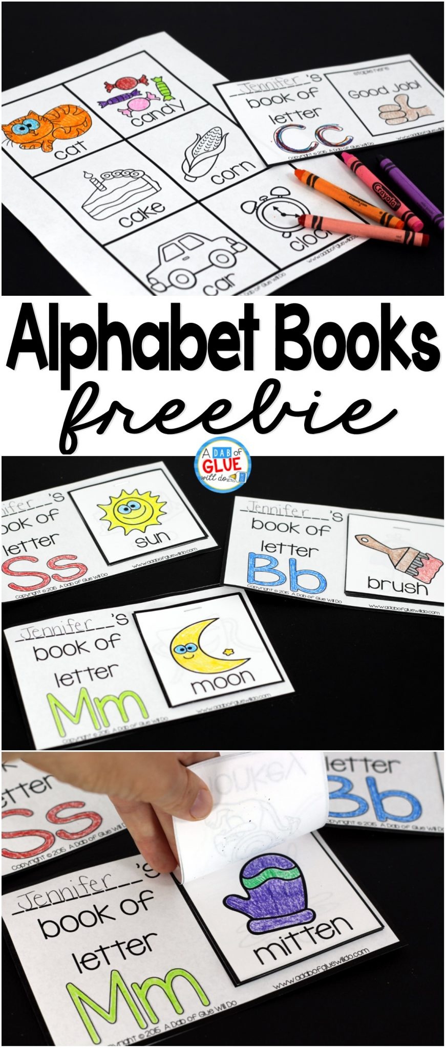 Alphabet Flip Books - A Dab Of Glue Will Do - Free Printable Abc Mini Books