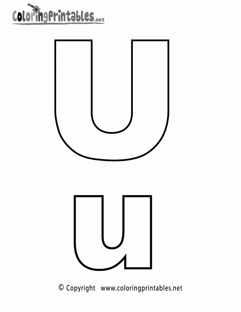 Alphabet Letter U Coloring Page - A Free English Coloring Printable - Free Printable Letter U Coloring Pages