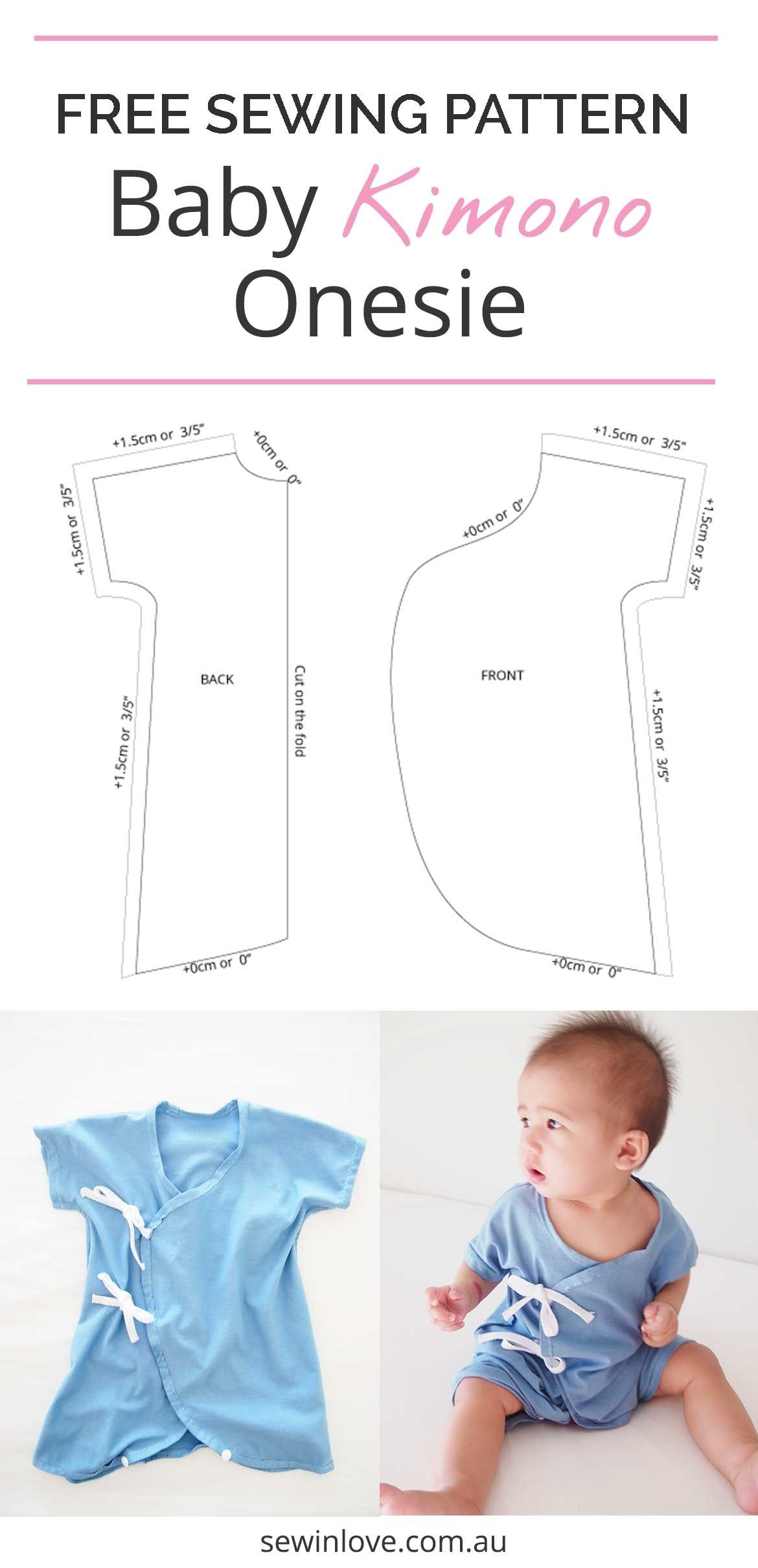 Another Baby Kimono Sewing Pattern - Onesie Version | Craft Ideas - Free Printable Onesie Pattern