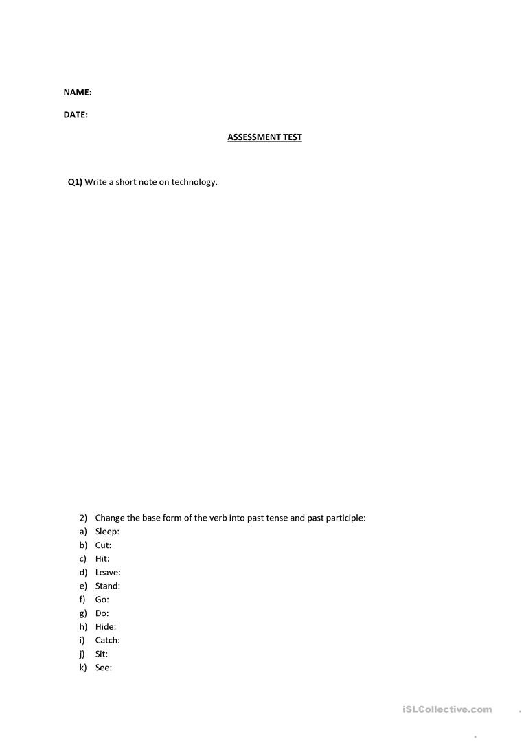 Assessment Test Worksheet Free Esl Printable Worksheets Made Free 