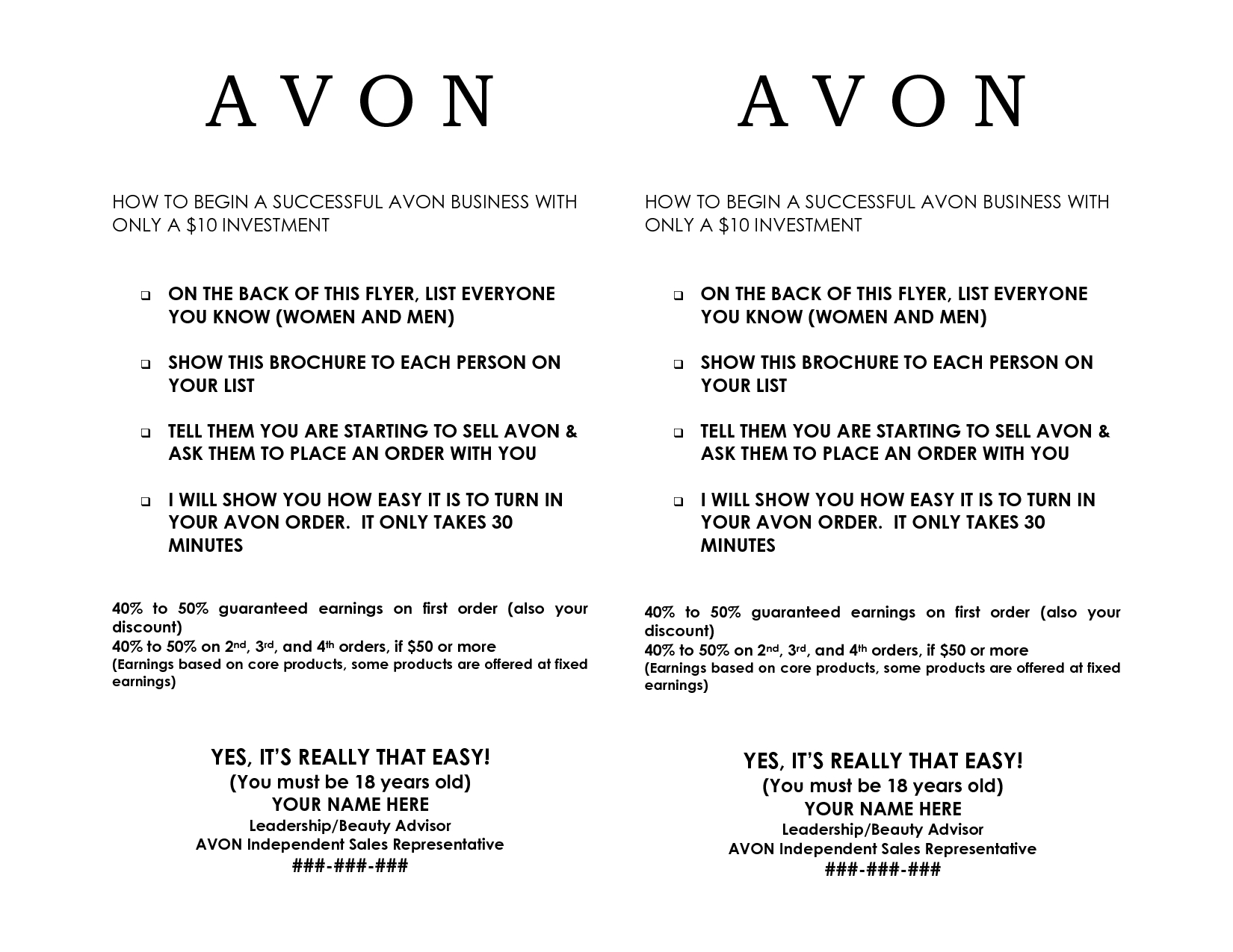 Free Printable Avon Flyers | Free Printable