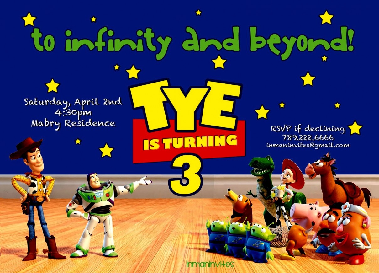 Awesome Toy Story Birthday Invitations Template Free Free Printable - Free Printable Toy Story 3 Birthday Invitations