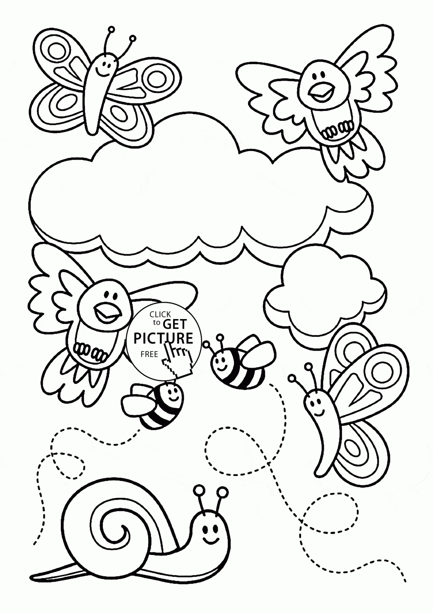 Baby Animal And Spring Coloring Page For Kids, Seasons Coloring - Free Printable Spring Coloring Pages For Adults