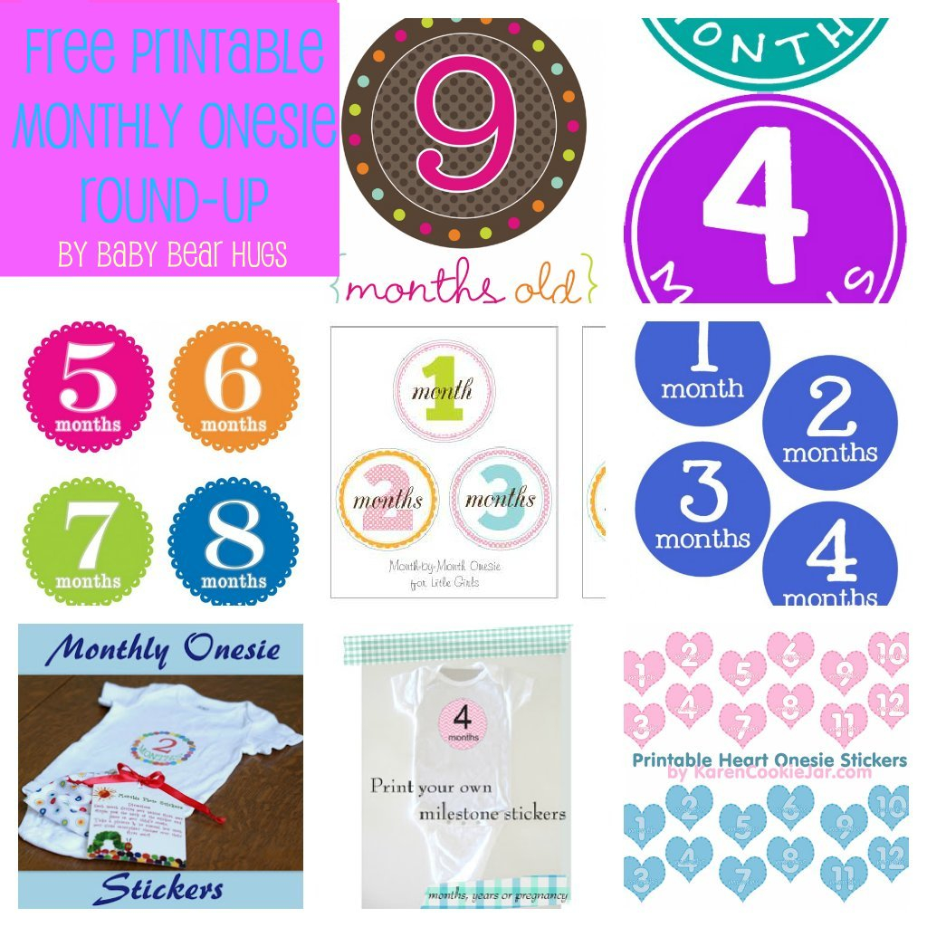 Baby Bear Hugs: 7 Free Printable Month Stickers Round-Up - Free Printable Baby Month Stickers
