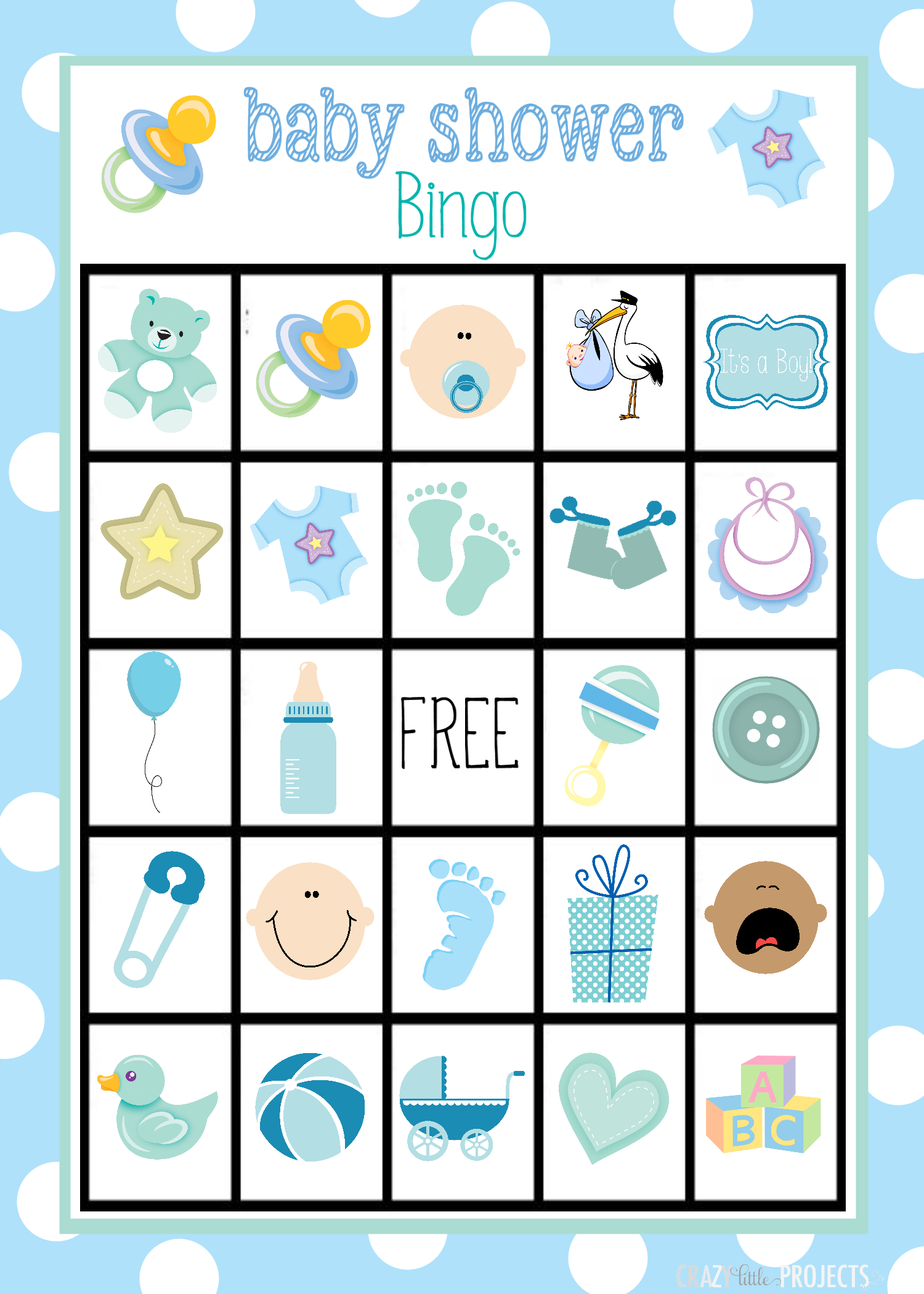 Baby Shower Bingo Cards - Baby Bingo Free Printable