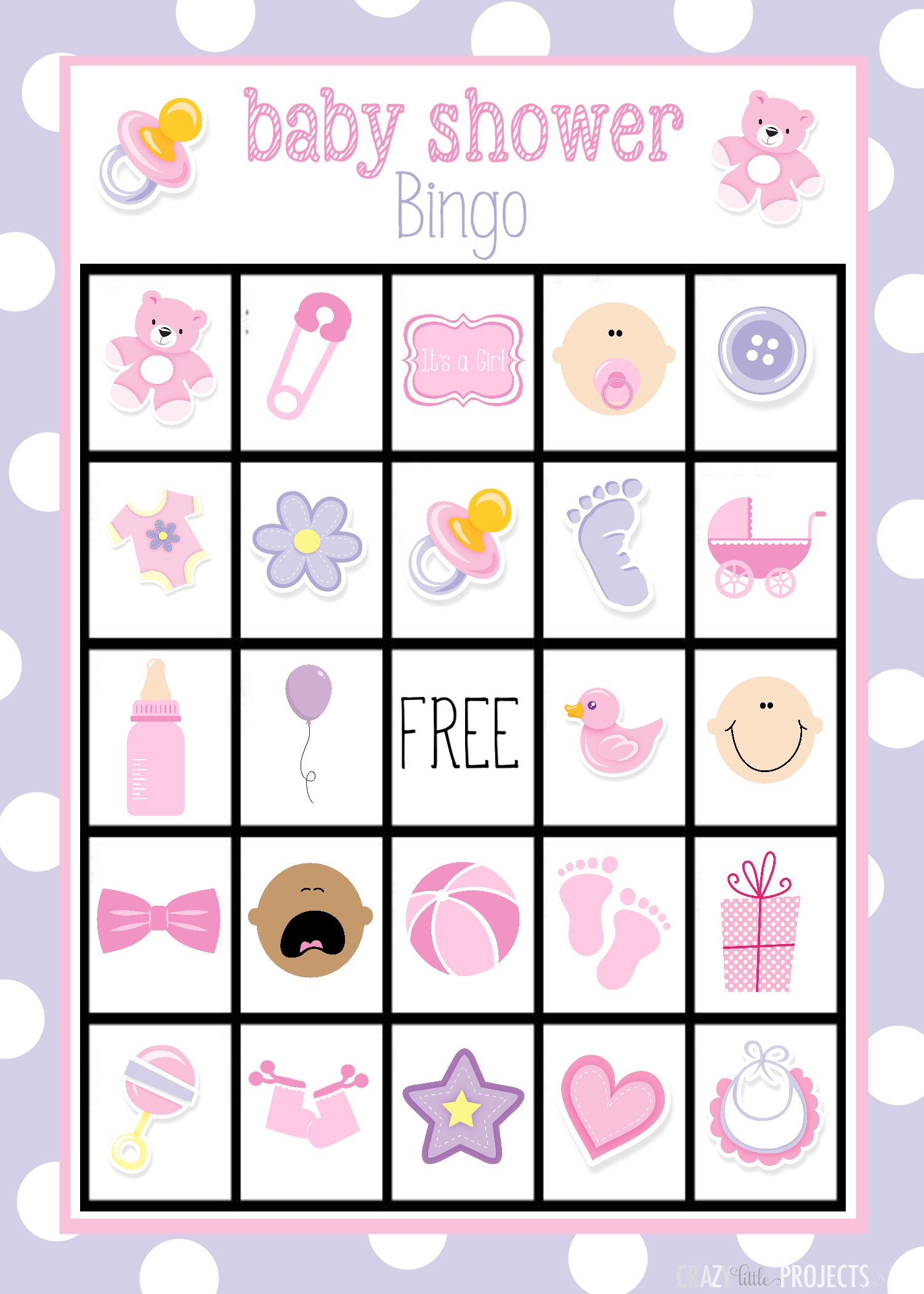 Baby Shower Bingo Cards - Baby Bingo Game Free Printable