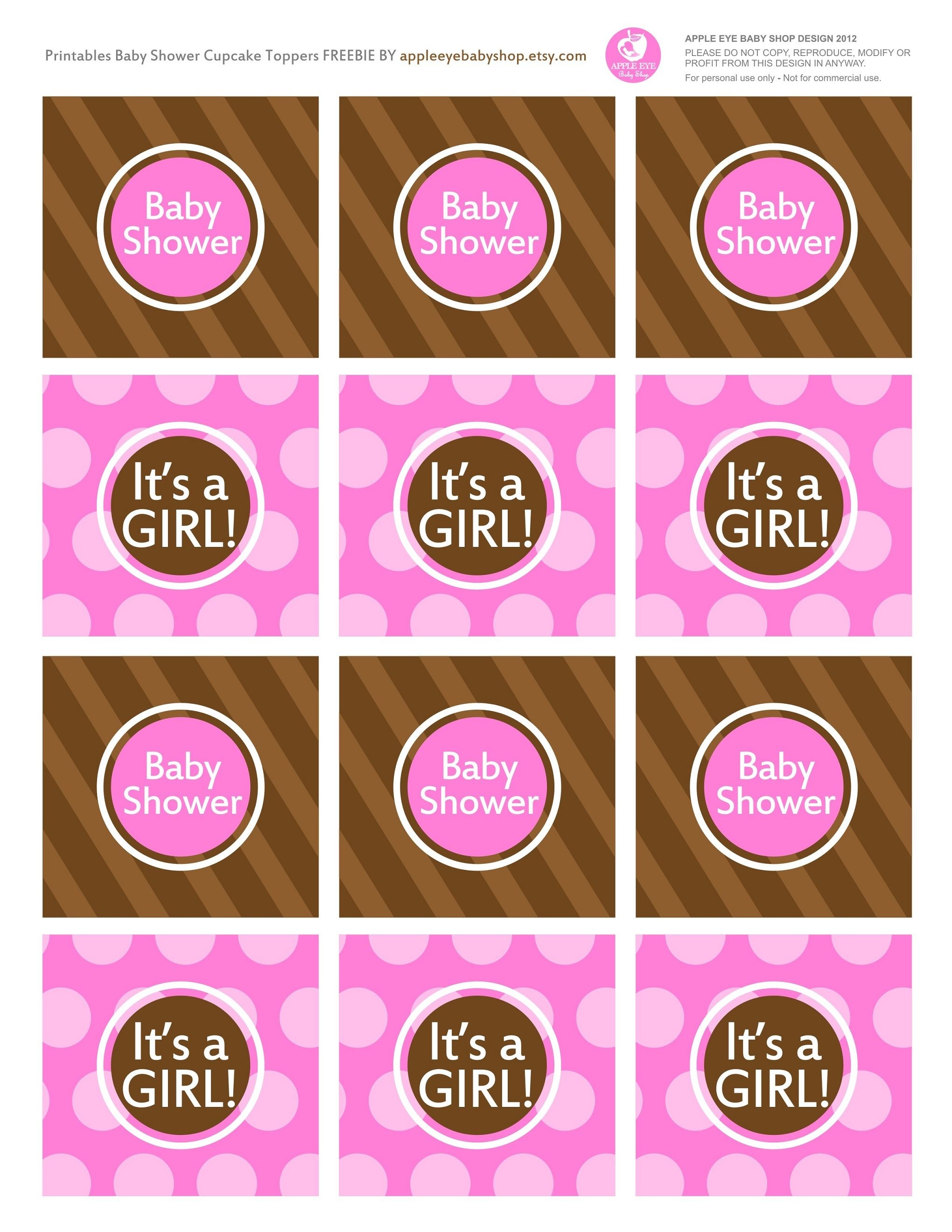 Baby Shower? Free Printables It&amp;#039;s A Girl Cupcake Topper/tags. Pink - Free Printable Barbie Cupcake Toppers