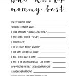 Baby Shower Games Free Printable {Who Knows Mommy Best}   Paper   Free Printable Games
