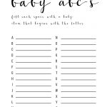 Baby Shower Games Ideas {Abc Game Free Printable} | Holidays | Baby   Unique Baby Shower Games Free Printable