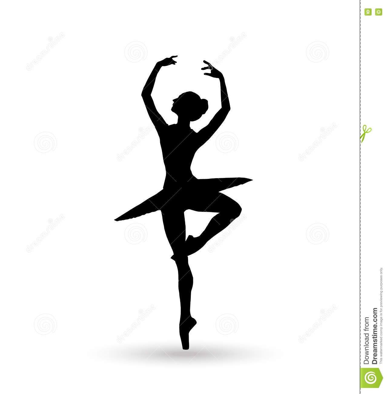 Ballerina Dance Girl Silhouette Isolated On White Background - Free Printable Ballerina Silhouette